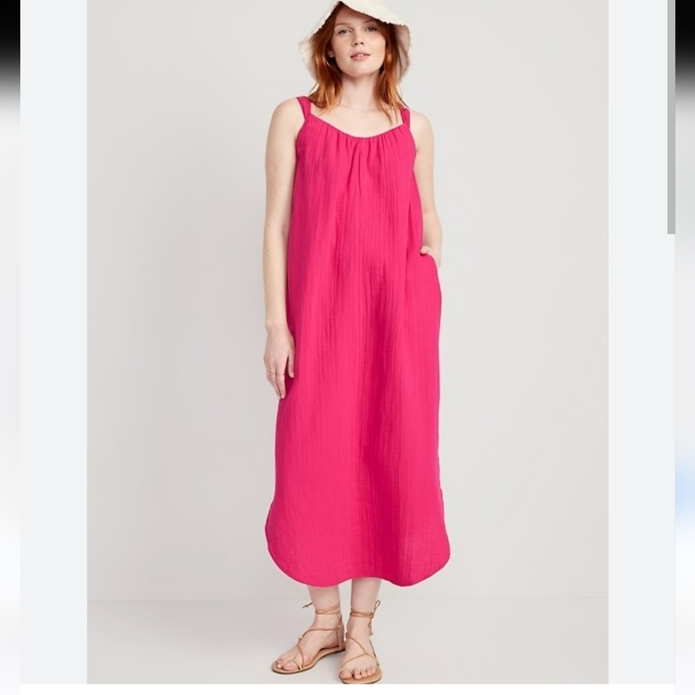 Old‎ Navy Sleeveless Shirred Maxi Dress Size Meduim Tall NWT